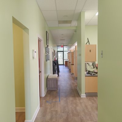 hallway with operatories